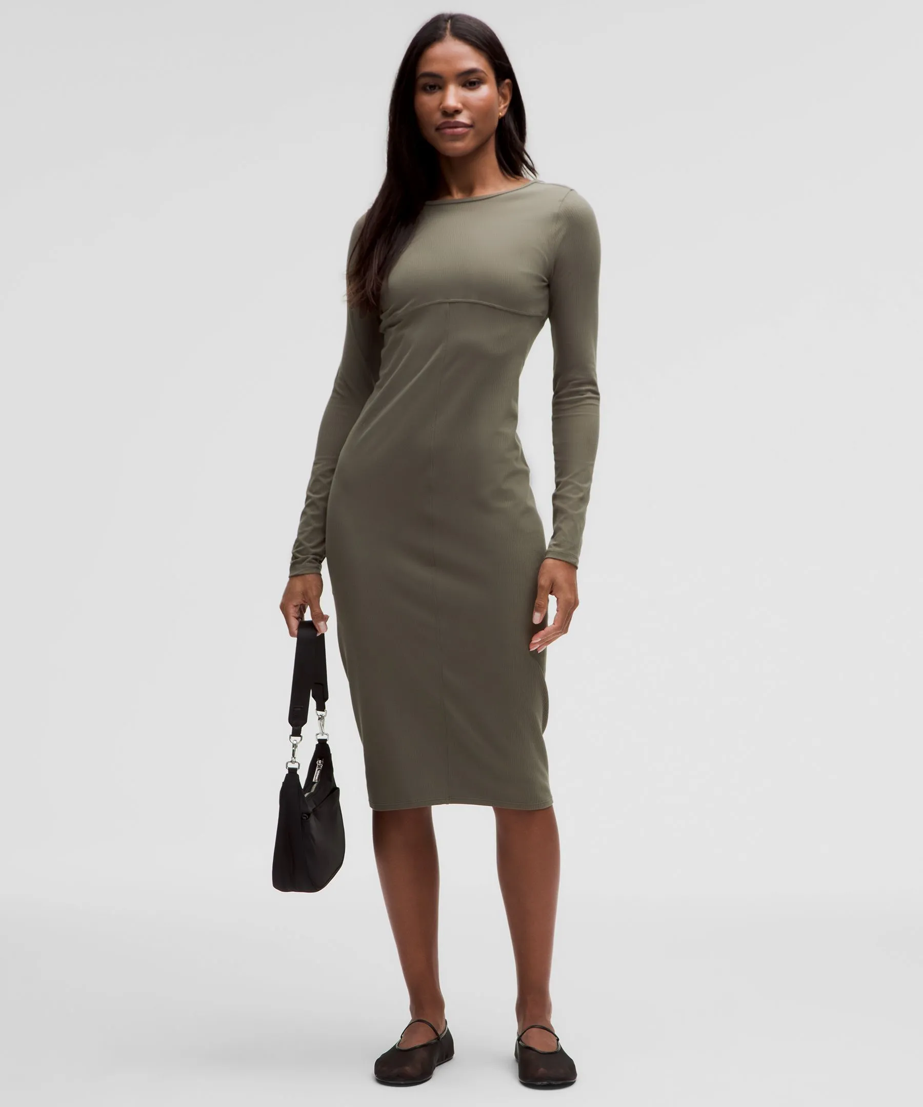 Ribbed Nulu Scoop-Back Long-Sleeve Dress sold by Lululemon