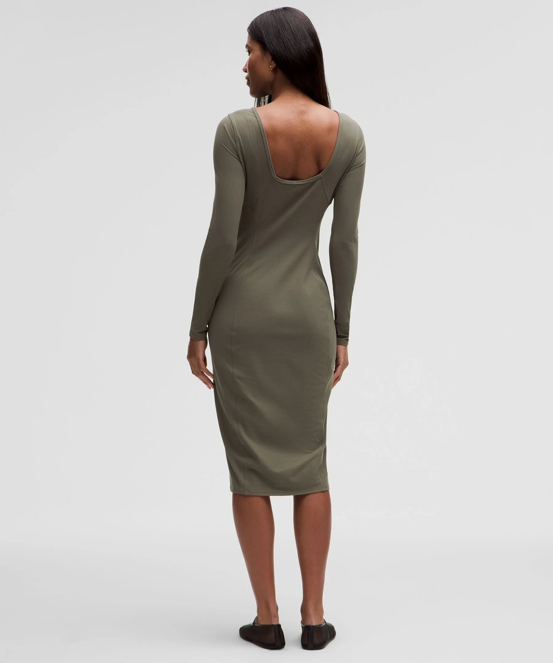 Ribbed Nulu Scoop-Back Long-Sleeve Dress sold by Lululemon product image thumbnail 2
