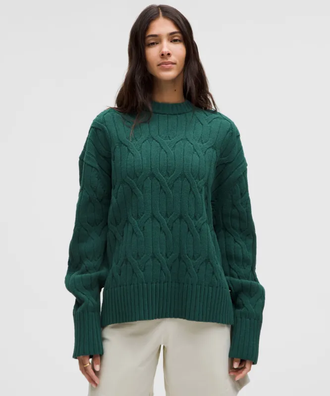 Cable-Knit Oversized Crewneck sold by Lululemon