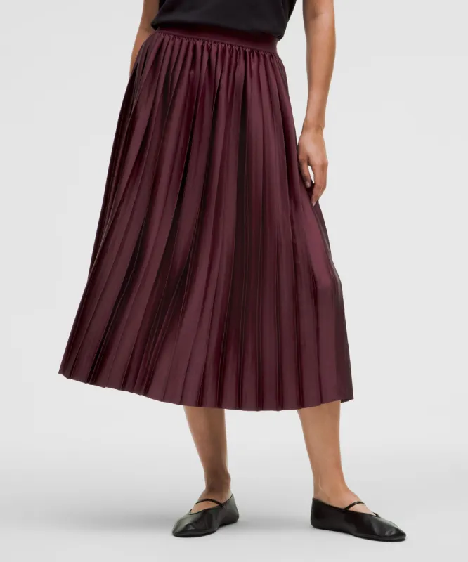 Satin Pleated Midi Skirt sold by Lululemon