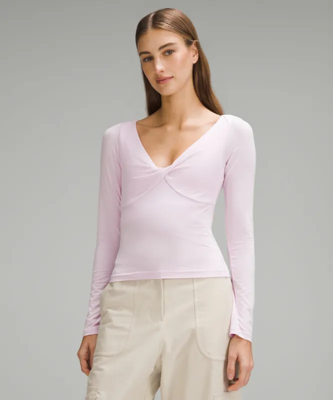 Modal-Silk Blend V-Neck Long-Sleeve Shirt sold by Lululemon