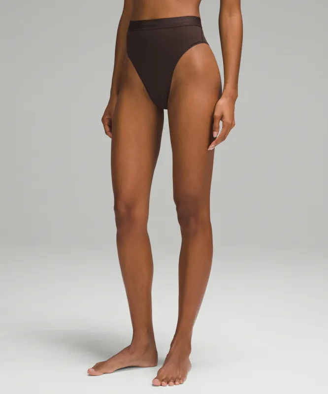 Nulu Mesh Logo High-Waist Bikini Underwear sold by Lululemon