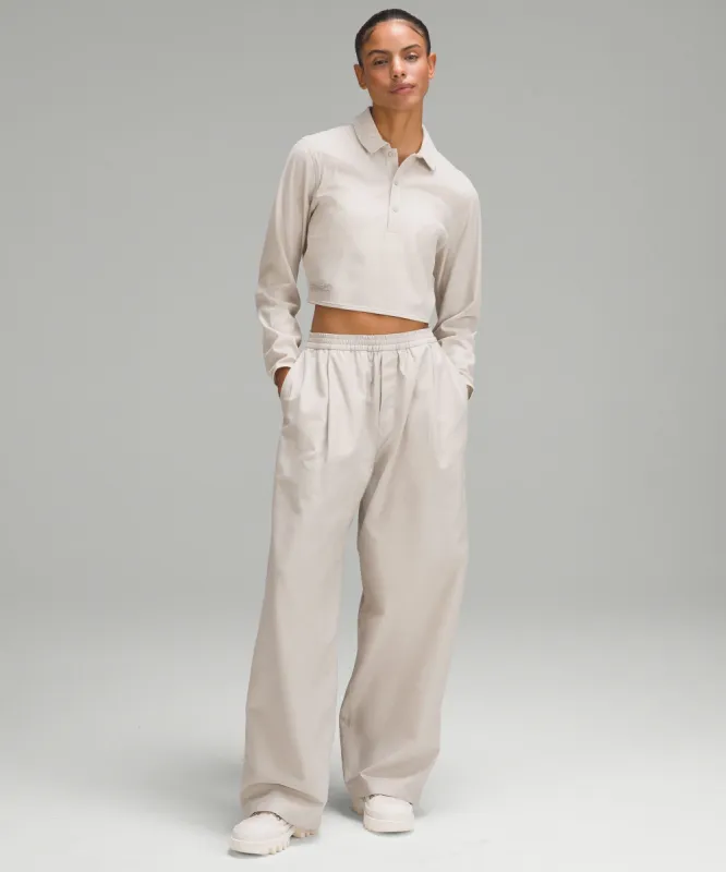 lululemon lab Cupro Cropped Long-Sleeve Polo Shirt sold by Lululemon