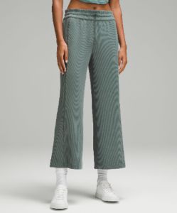 Ribbed Softstreme Mid-Rise Wide-Leg Cropped Pant 25" sold by Lululemon