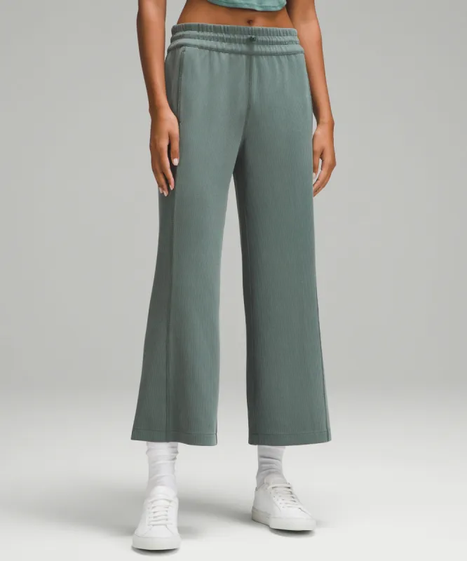 Ribbed Softstreme Mid-Rise Wide-Leg Cropped Pant 25" sold by Lululemon