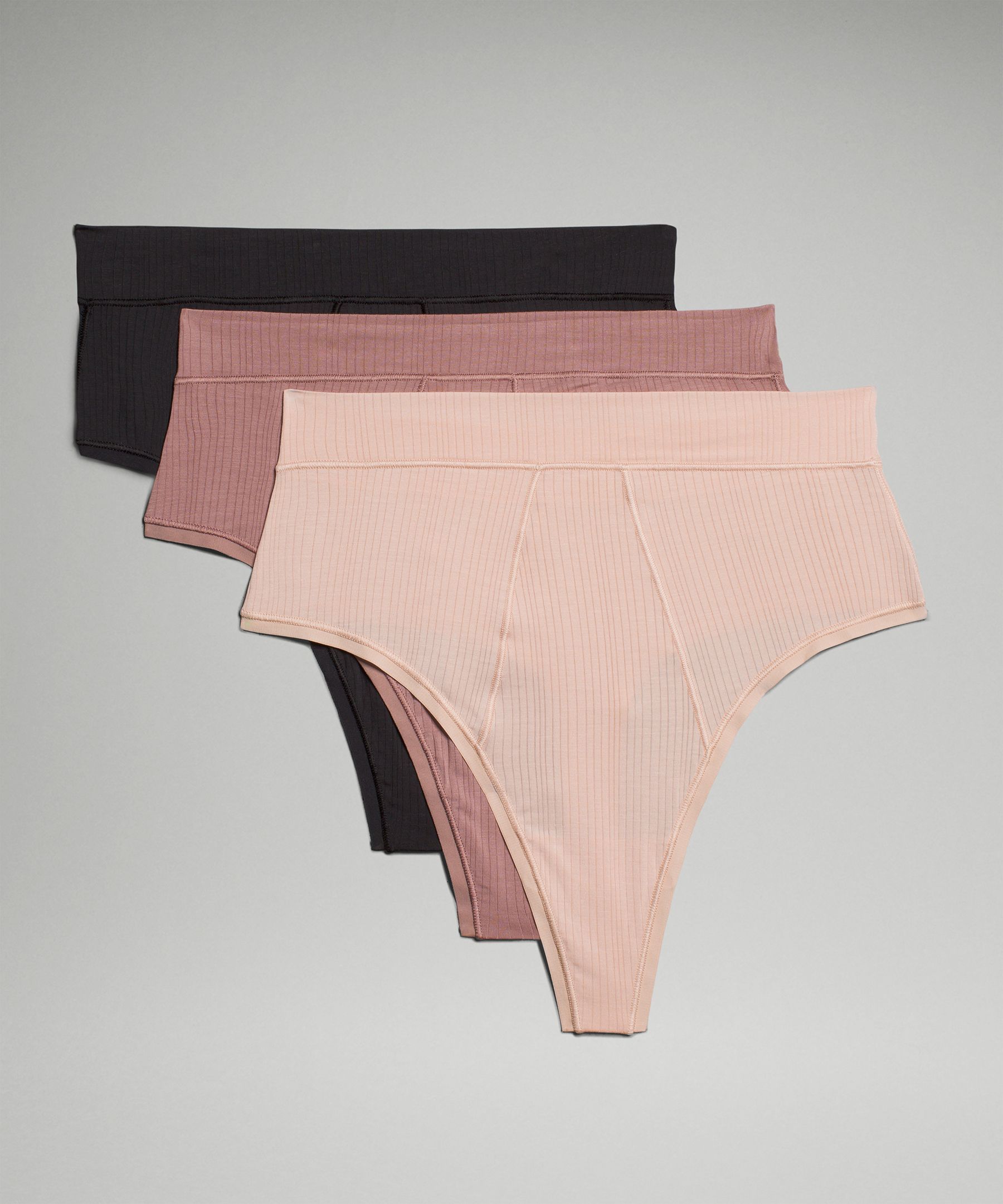 UnderEase Ribbed High-Waist Thong Underwear *3 Pack sold by Lululemon