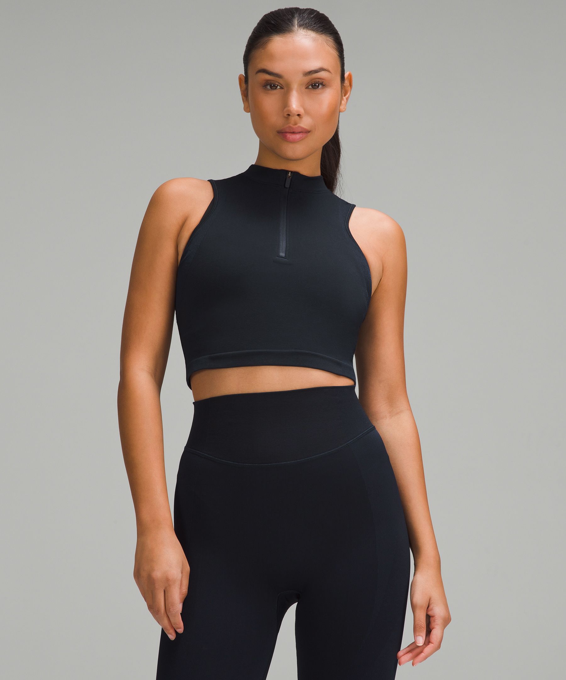Seamless Half-Zip Training Tank Top sold by Lululemon