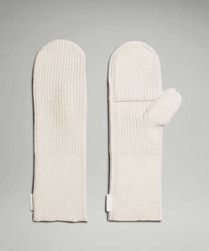 Women's Ribbed Merino Wool-Blend Knit Mittens sold by Lululemon