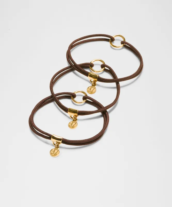 Logo Charm Hair Ties *3 Pack sold by Lululemon