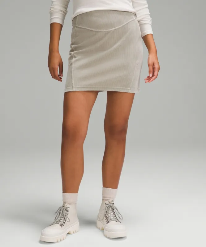 Scuba Mid-Rise Mini Skirt *Velvet Cord sold by Lululemon