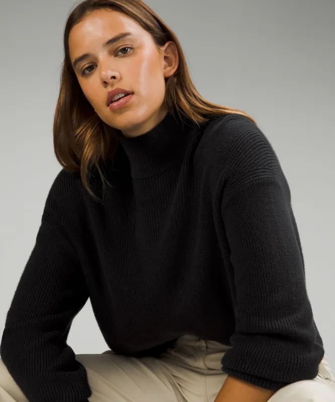 Merino Wool-Blend Ribbed Turtleneck Sweater sold by Lululemon