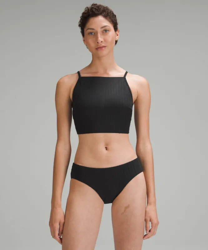 Ribbed High-Neck Longline Swim Top *B/C Cup sold by Lululemon