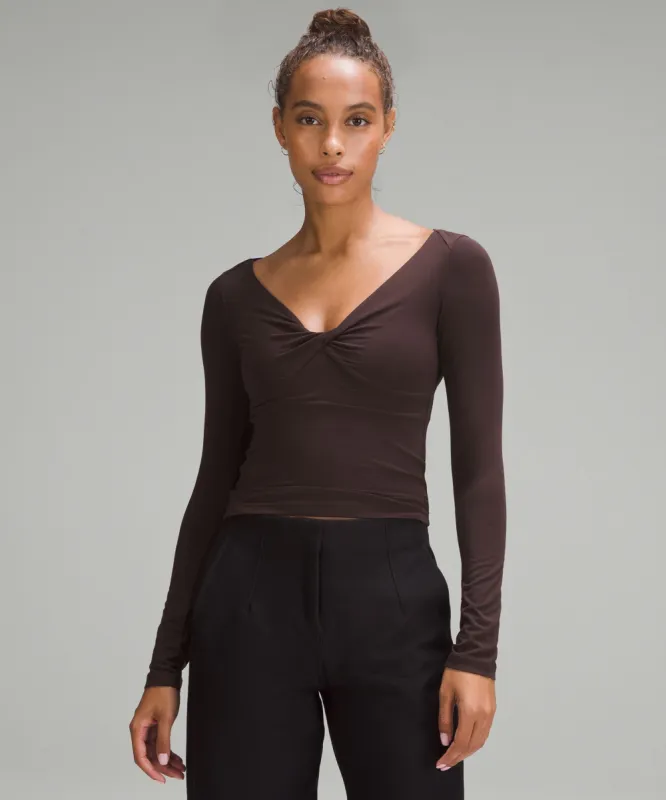 Modal-Silk Blend V-Neck Long-Sleeve Shirt made by Lululemon