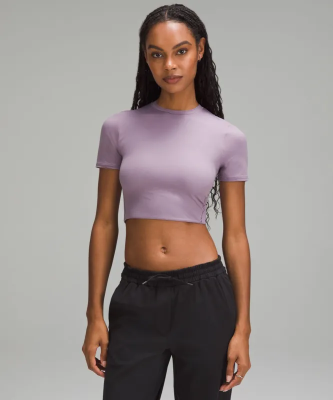 Wundermost Ultra-Soft Nulu Crewneck Cropped T-Shirt sold by Lululemon