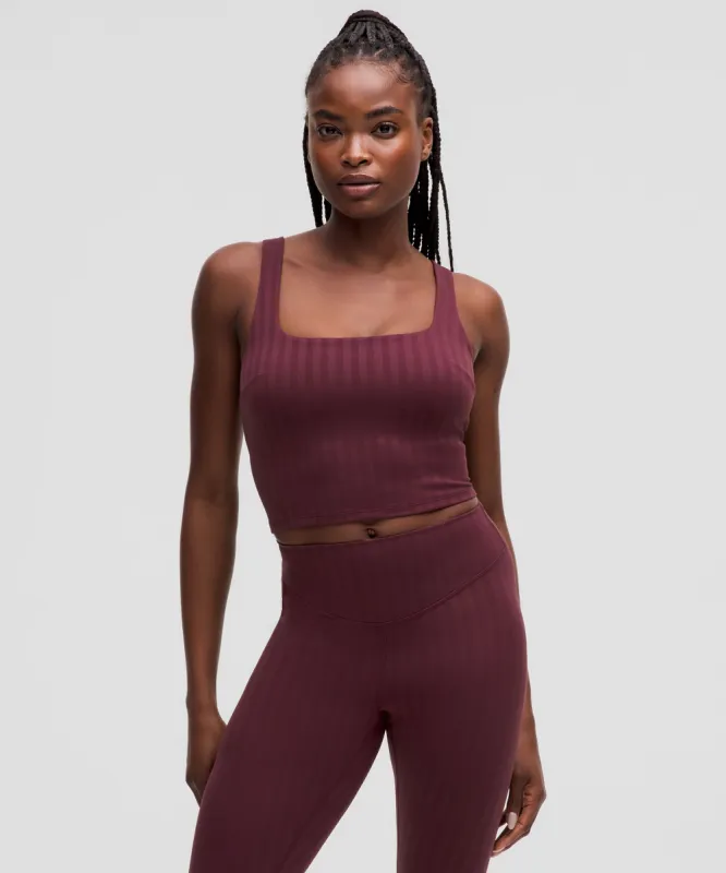 Wunder Under Cropped Tank Top Light Support, C/D Cup *Tonal Stripe sold by Lululemon