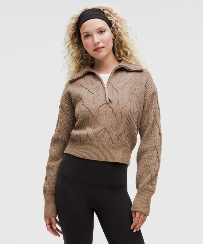 Cable-Knit Oversized Half Zip sold by Lululemon