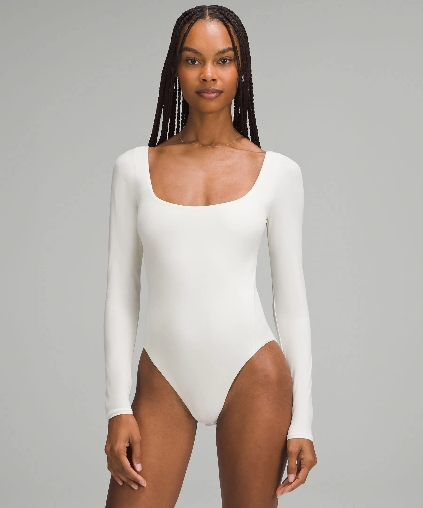 Wundermost Ultra-Soft Nulu Square-Neck Long-Sleeve Bikini Bodysuit sold by Lululemon