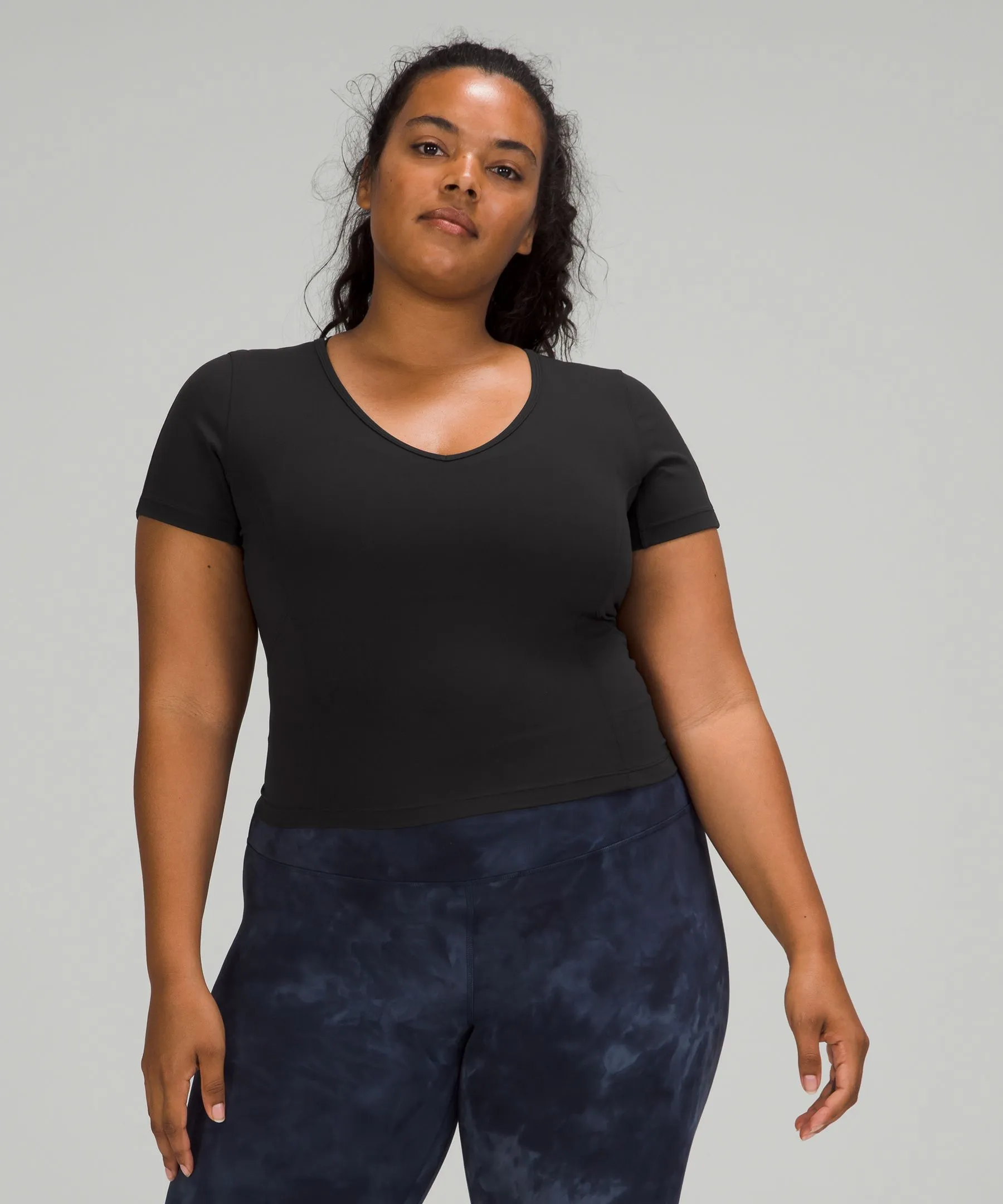 Nulu Cropped Slim Yoga Short Sleeve Shirt sold by Lululemon