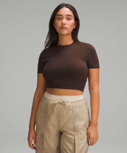 Wundermost Ultra-Soft Nulu Crewneck Cropped T-Shirt sold by Lululemon