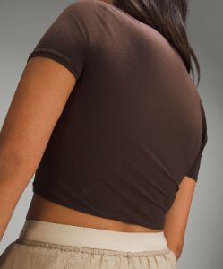 Wundermost Ultra-Soft Nulu Crewneck Cropped T-Shirt sold by Lululemon