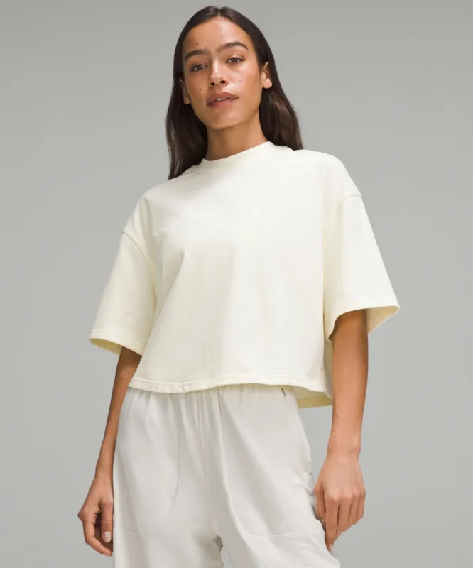 Brushed Heavyweight Cotton Cropped Crew T-Shirt sold by Lululemon