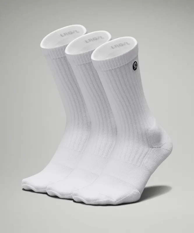 Men's Daily Stride Ribbed Comfort Crew Socks *3 Pack sold by Lululemon