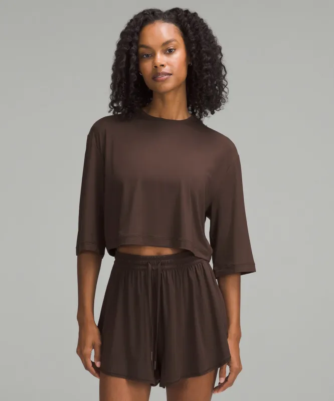 Modal Relaxed-Fit Cropped Short-Sleeve Shirt sold by Lululemon