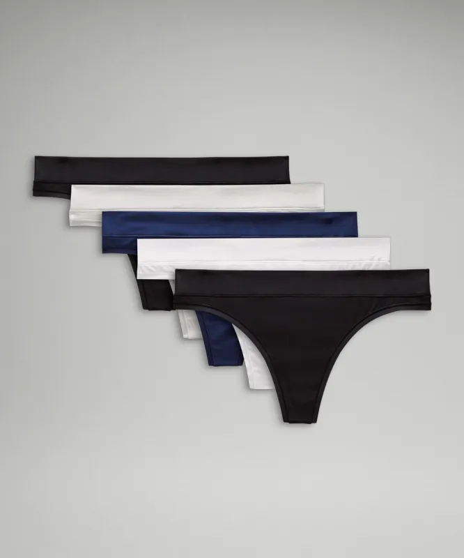 UnderEase Mid-Rise Thong Underwear *5 Pack sold by Lululemon