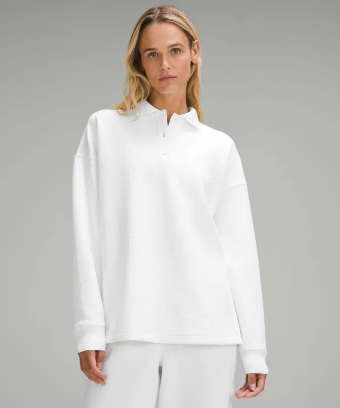 Textured Long-Sleeve Polo Shirt sold by Lululemon