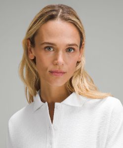 Textured Long-Sleeve Polo Shirt sold by Lululemon