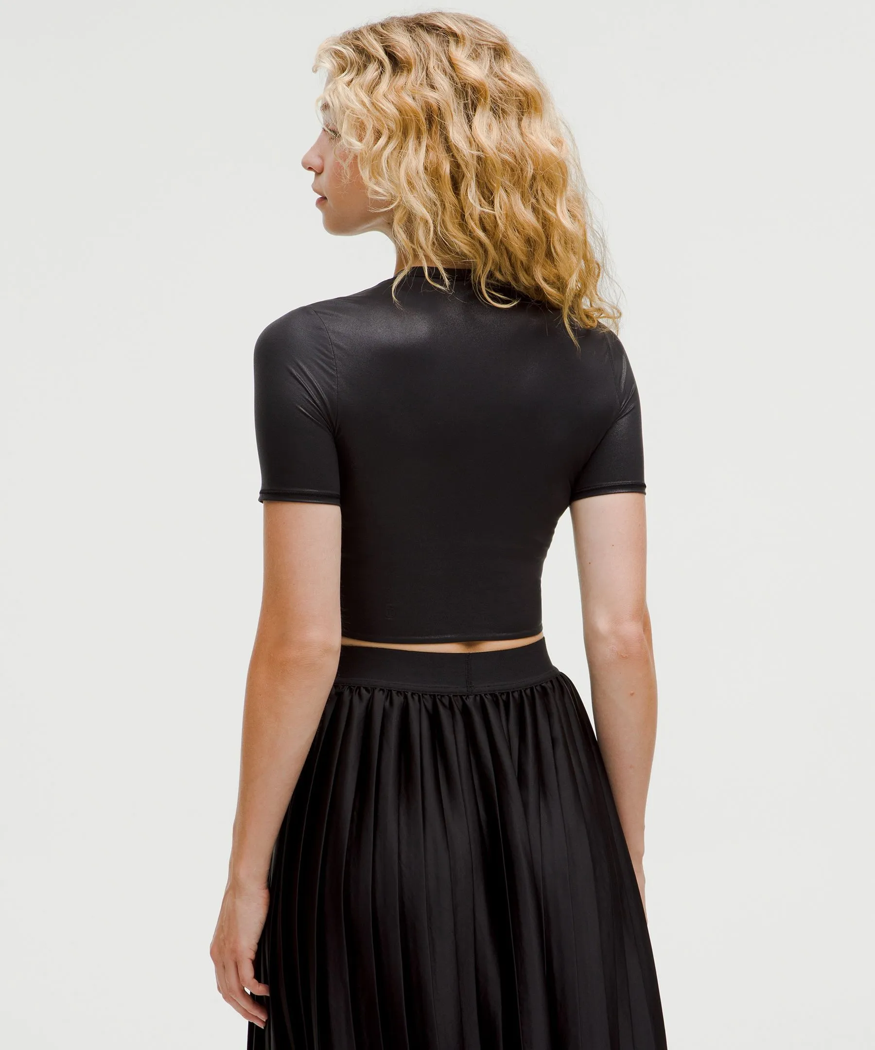 Wundermost Ultra-Soft Nulu Crewneck Cropped T-Shirt *Shine sold by Lululemon product image thumbnail 3