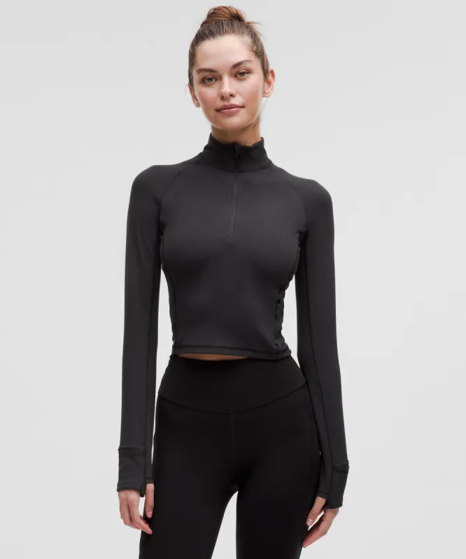 It's Rulu Ribbed Cropped Half Zip *Updated sold by Lululemon