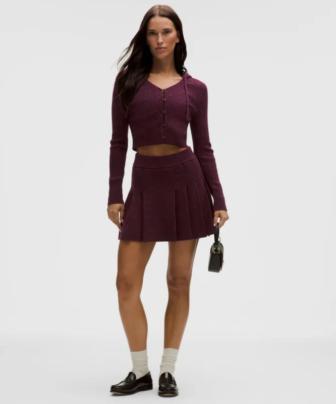 Ribbed Merino Wool Mid-Rise Pleated Skirt | Women's Skirts | lululemon sold by Lululemon