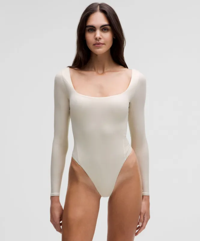Wundermost Ultra-Soft Nulu Square-Neck Long-Sleeve Bodysuit *Shine sold by Lululemon