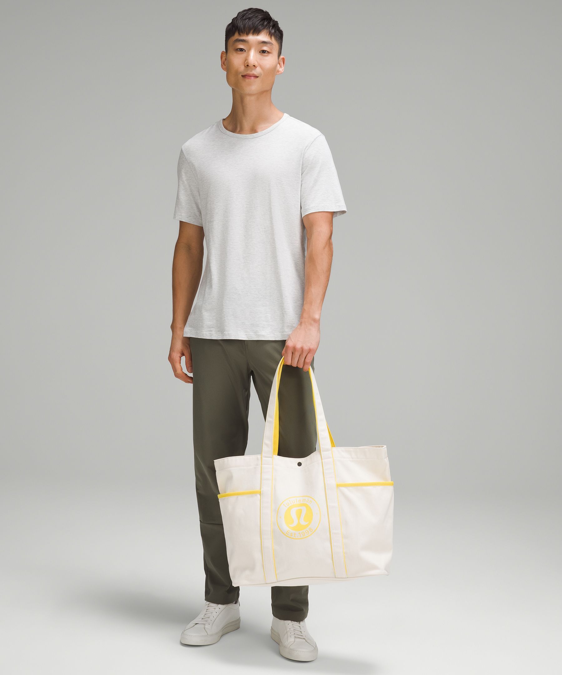 バッグ HLT Daily Logo Tote monotone Daily Multi-Pocket Canvas Tote Bag 20L *Logo, BLK/WHTO
