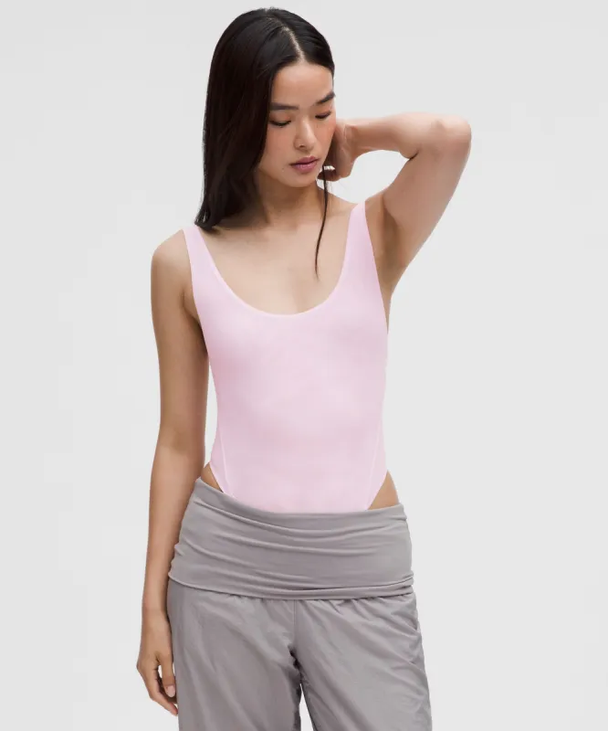Wundermost Ultra-Soft Nulu Mesh Scoop-Back Sleeveless Thong Bodysuit made by Lululemon