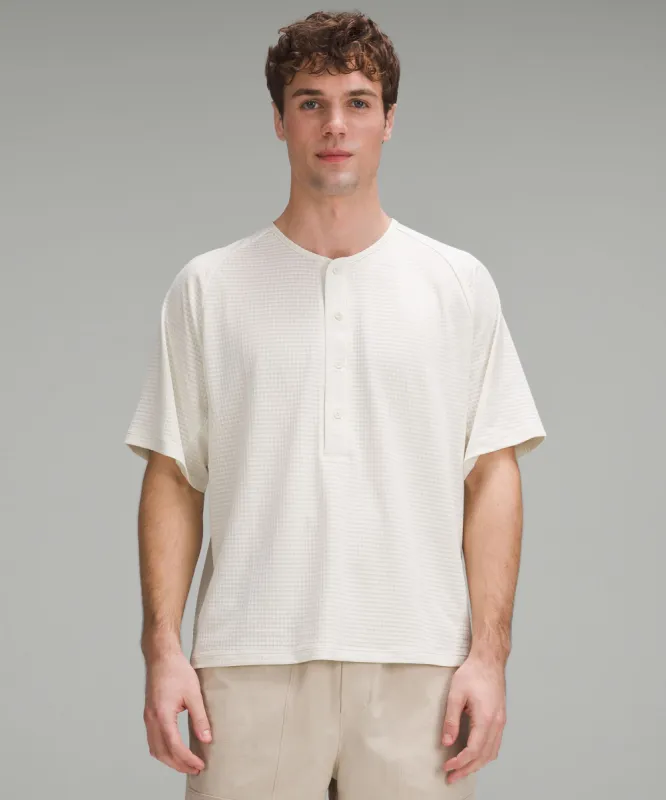 Textured-Grid Short-Sleeve Henley sold by Lululemon