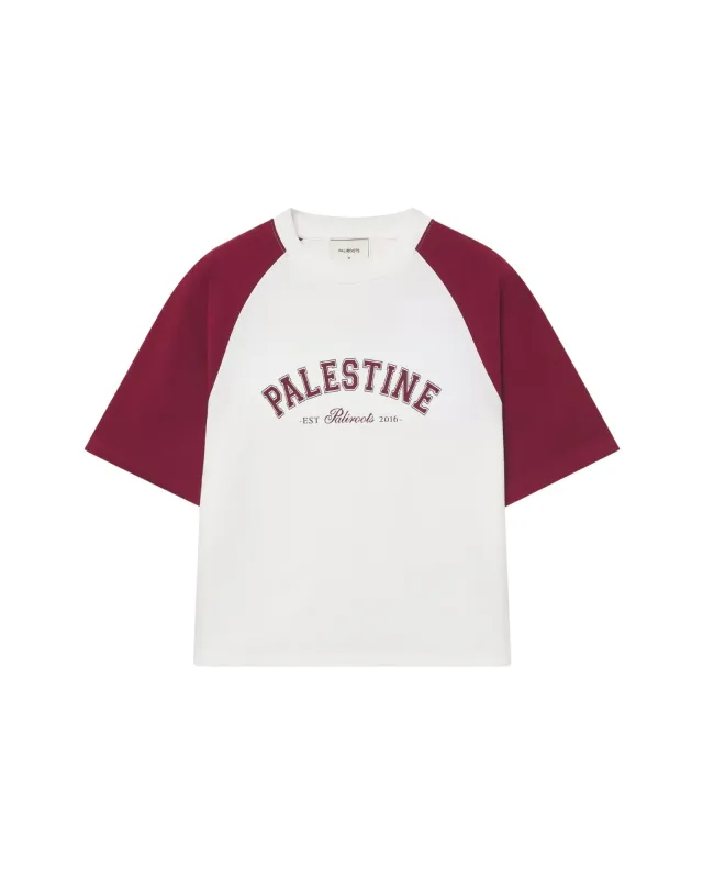 Palestine Varsity Tee Burgundy made by PaliRoots