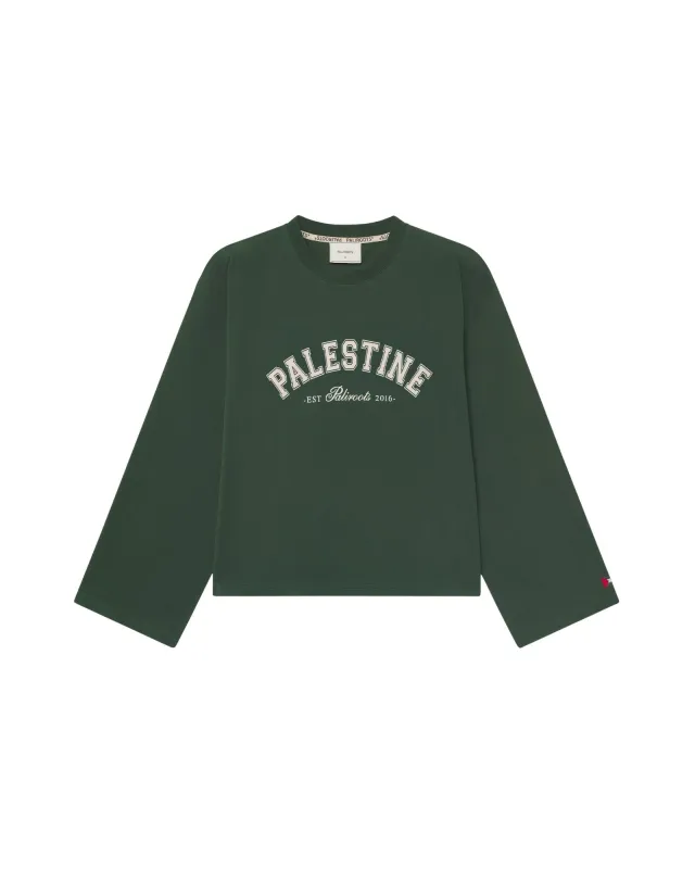 Palestine Varsity Long Sleeve Pine Green made by PaliRoots
