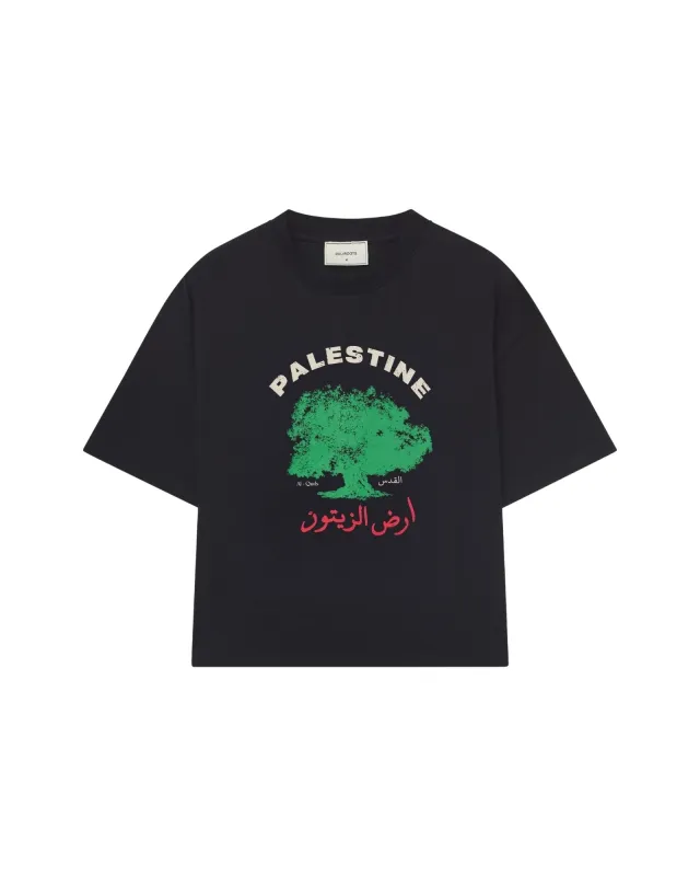 Land of Olives Tee Black made by PaliRoots