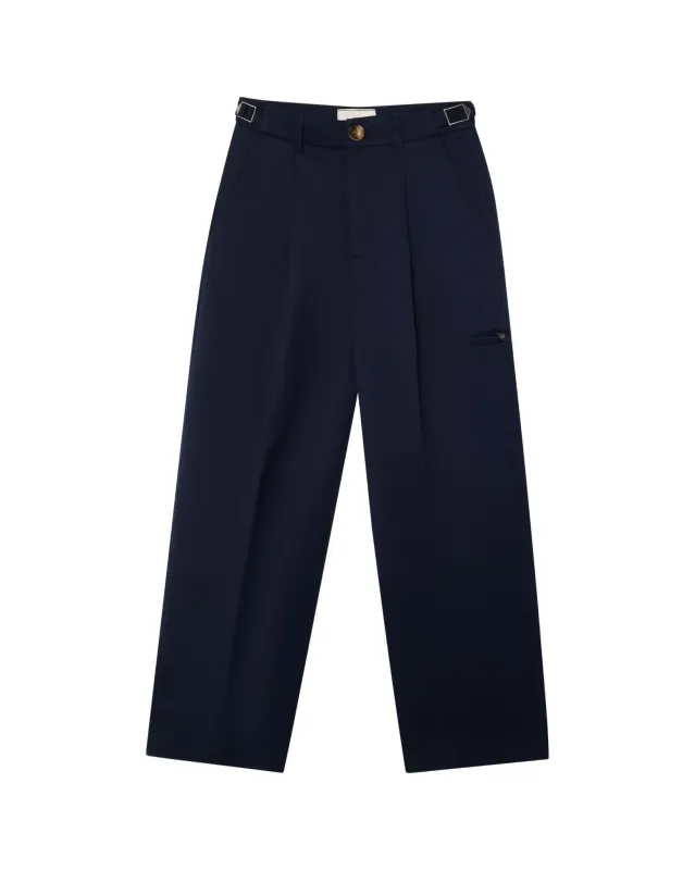 Tailored Wide Leg Trouser Navy made by PaliRoots