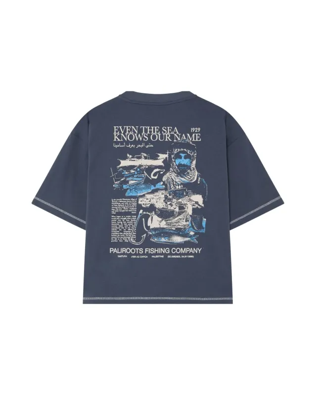 Lost Fisherman Tee Navy made by PaliRoots