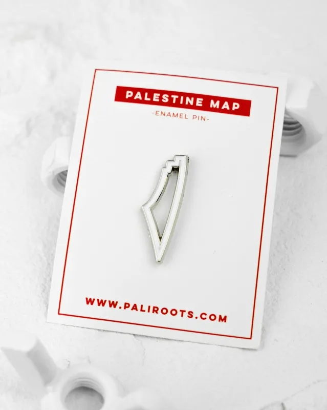 Map of Palestine White Pin sold by PaliRoots