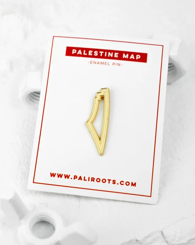 Map of Palestine Gold Pin made by PaliRoots