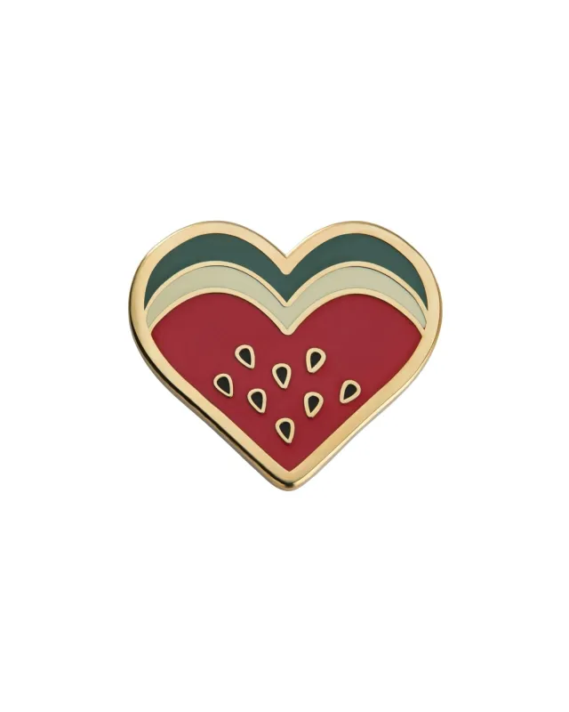 Watermelon Heart Pin Gold made by PaliRoots