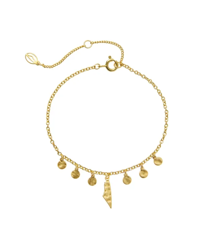 Demi Fine Map of Palestine Bracelet Gold made by PaliRoots