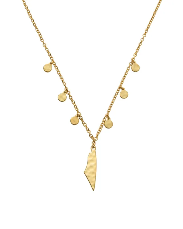 Demi Fine Map of Palestine Necklace Gold made by PaliRoots