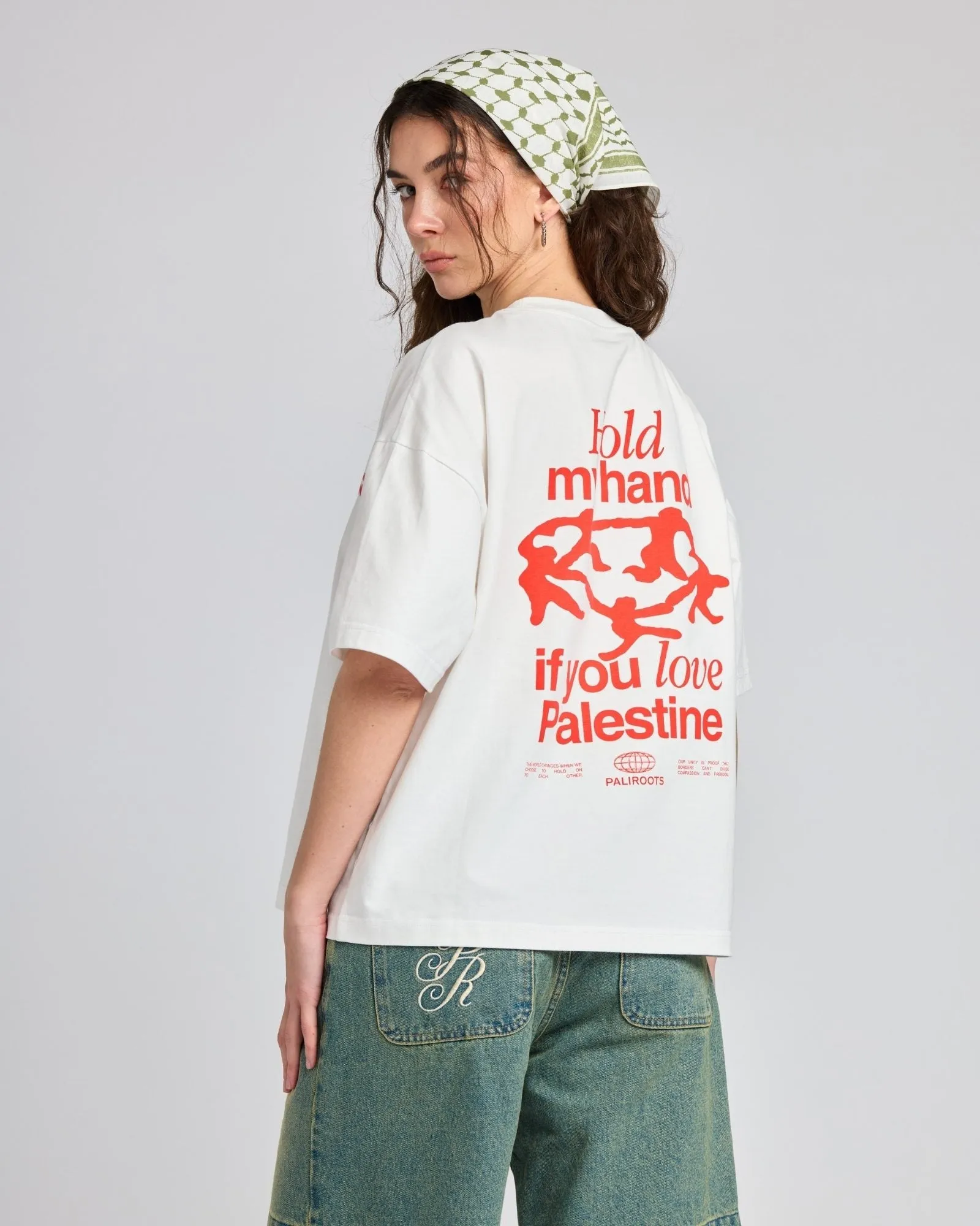 Hold My Hand Boxy Tee Bone sold by PaliRoots product image thumbnail 5