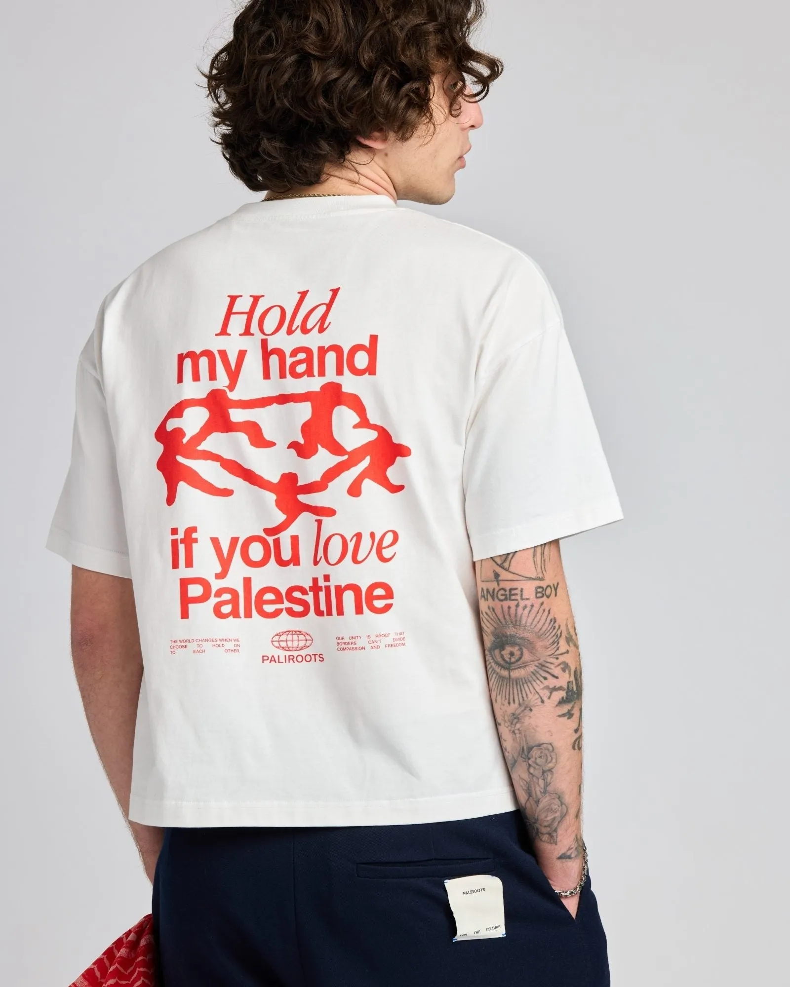 Hold My Hand Boxy Tee Bone sold by PaliRoots product image thumbnail 3