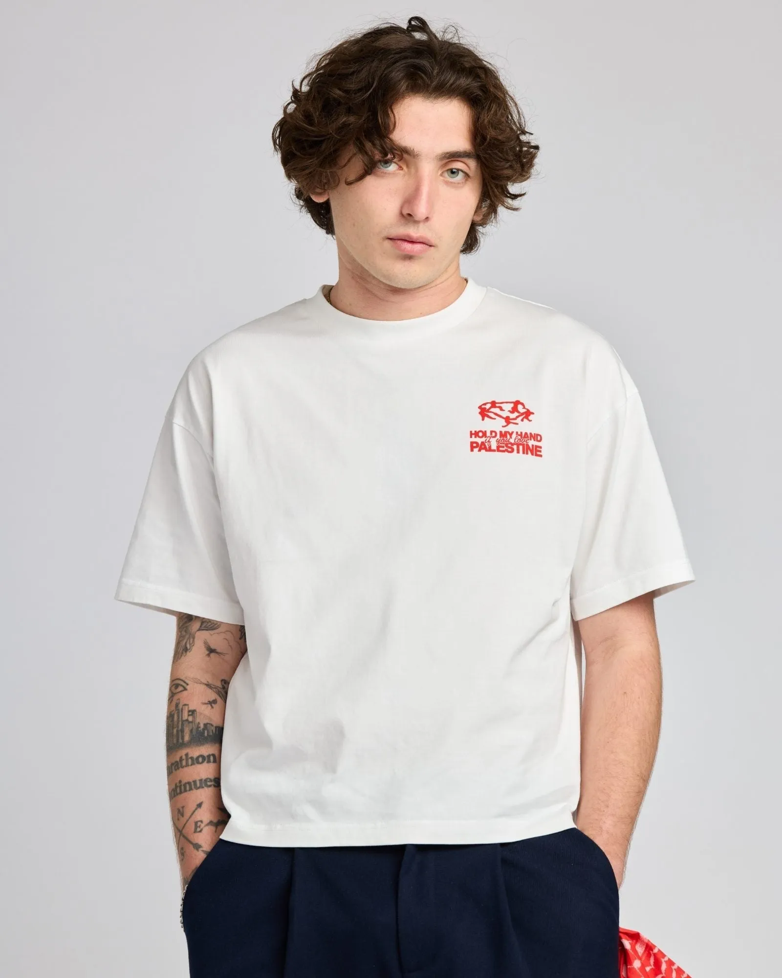 Hold My Hand Boxy Tee Bone sold by PaliRoots product image thumbnail 4